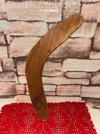 Ornamento Boomerang in Legno con Disegni Australia