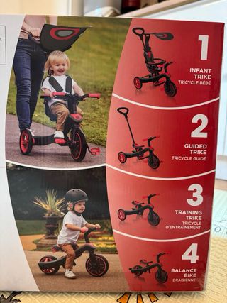 Triciclo Globber 4 en 1 Rojo y Negro Nuevo