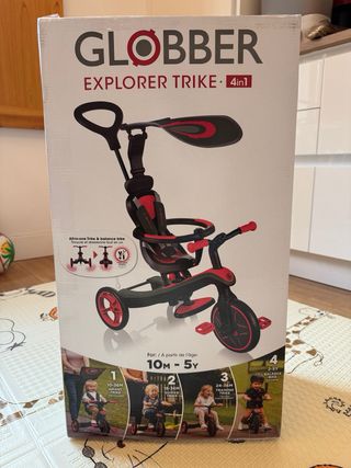 Triciclo Globber 4 en 1 Rojo y Negro Nuevo