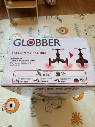 Triciclo Globber 4 en 1 Rojo y Negro Nuevo