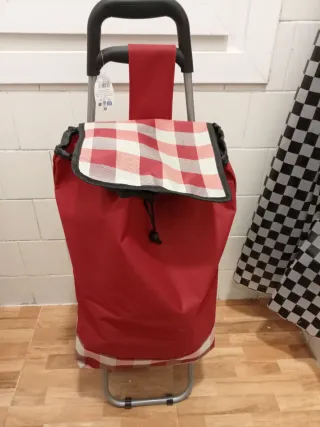 Carro de compra plegable rojo