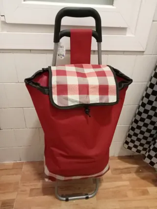Carro de compra plegable rojo
