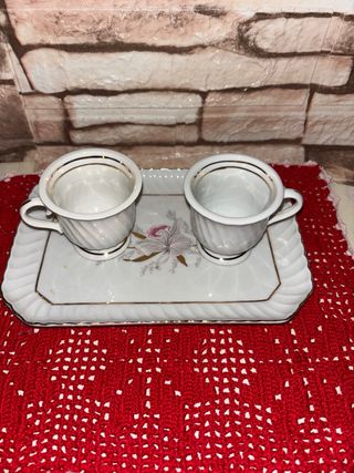 Set Limoges vassoio + 2 tazzine vintage