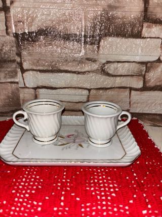 Set Limoges vassoio + 2 tazzine vintage