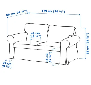 Fodera divano Ektorp 2 posti verde