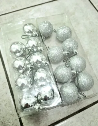 Palline Albero Natale Rosa e Argento