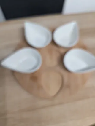 Set 6 cuencos aperitivo cerámica y bambú