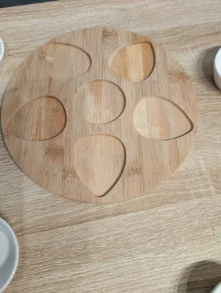 Set 6 cuencos aperitivo cerámica y bambú