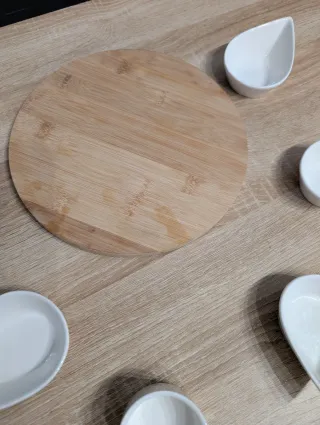 Set 6 cuencos aperitivo cerámica y bambú