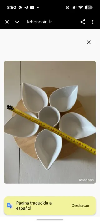 Set 6 cuencos aperitivo cerámica y bambú