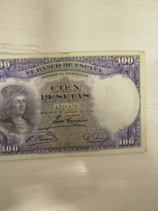 Billete 100 Pesetas Banco de España 1931