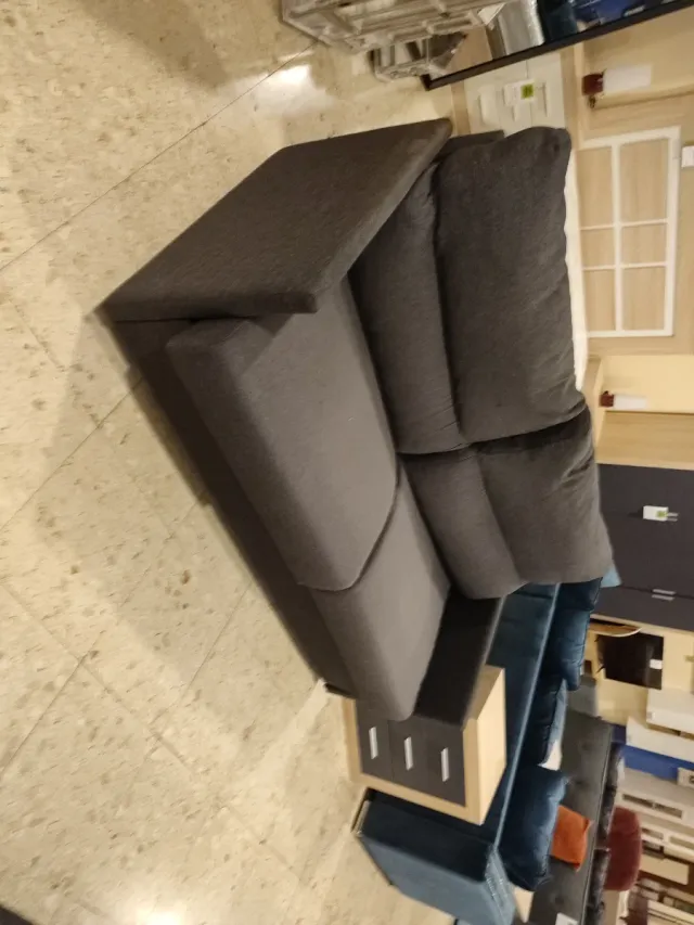 Sofá 3 Plazas Gris Tela