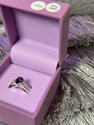 Anillo Plata Amatista Talla Grande