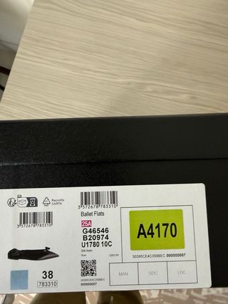 Bailarinas Chanel Azul y Dorado Talla 38