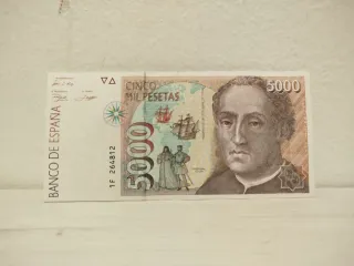 Billete 5000 Pesetas España 1992 Colón