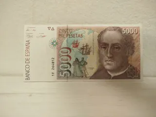 Billete 5000 Pesetas España 1992 Colón