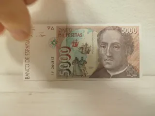 Billete 5000 Pesetas España 1992 Colón