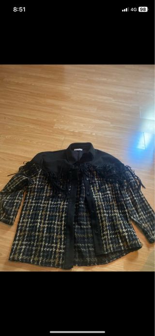 Chaqueta cuadros Pull and Bear mujer