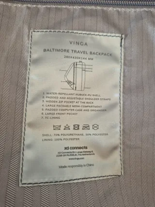 Vinga Baltimore travel - Mochila maleta negra para
