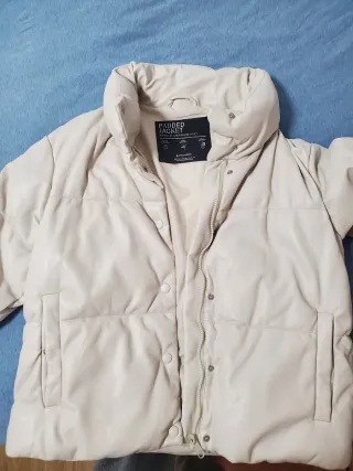 Chaqueta acolchada beige mujer/niña