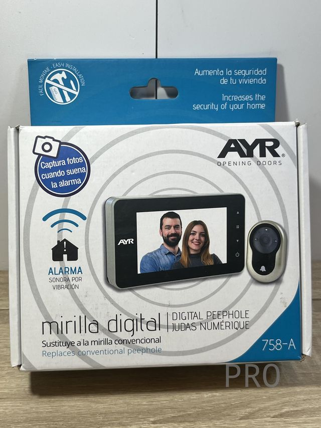 Mirilla Digital AYR 758-A Con Pantalla 4" - Alarma Por Vibración, Fotos Y Visión Nocturna