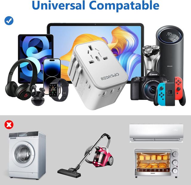 Adaptador universal compacto con carga múltiple