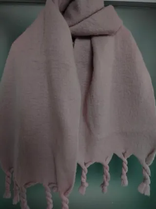 Bufanda 2mts d largo invierno color rosa palo