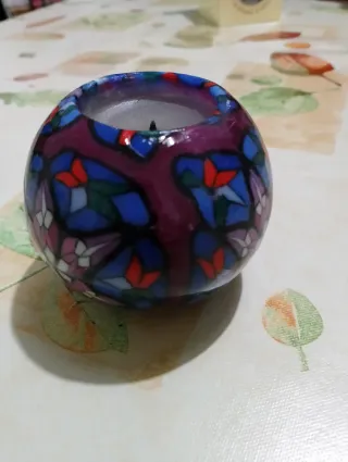 Candela decorativa vetro colorata