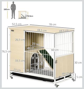 Conejera Pawhut Madera Beige y Blanca