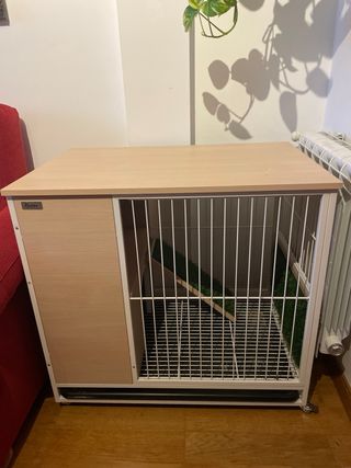 Conejera Pawhut Madera Beige y Blanca