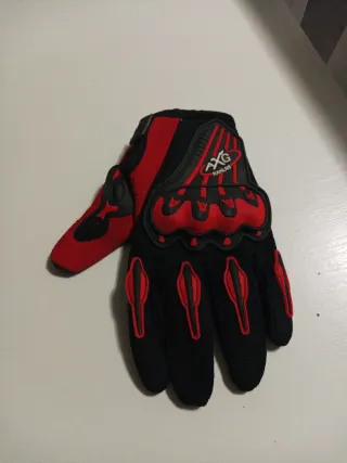 Guantes Moto AXG Rahln8 Negro/Rojo. Talla XL