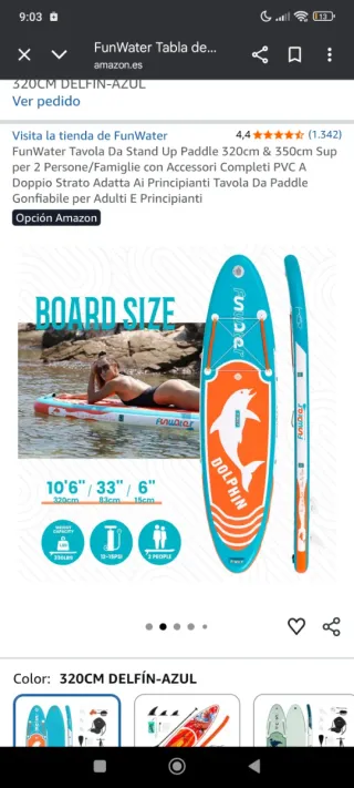 Tabla Paddle Sup FunWater Dolphin