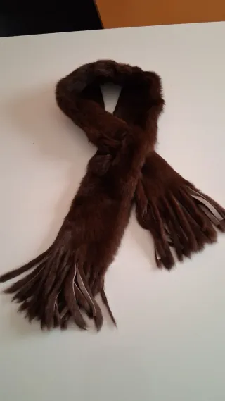 Stola in vera pelliccia marrone