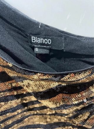 Vestido lentejuelas cebra negro/dorado T.S