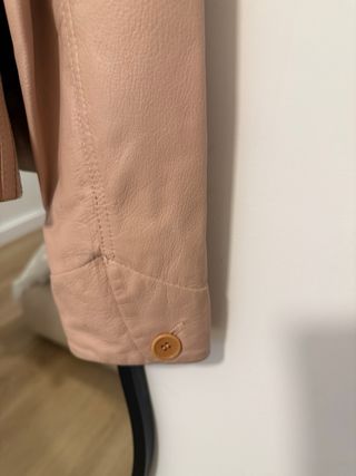 Chaqueta Mango Piel Bovino Beige