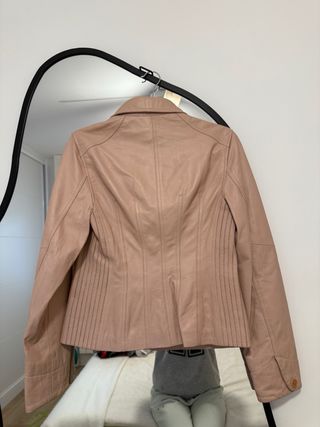 Chaqueta Mango Piel Bovino Beige