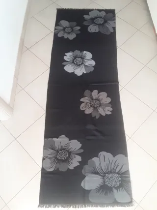 Sciarpa donna Joyx floreale grigio nero