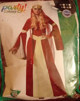 DISFRAZ REINA MEDIEVAL. UN UNICO USO