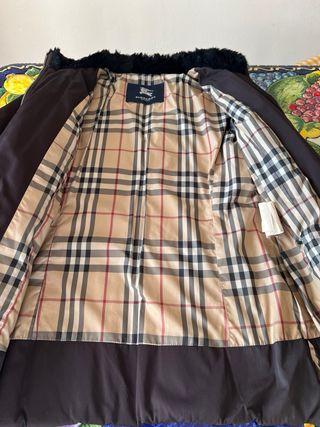 Giacca Burberry donna nera con pelliccia taglia 42