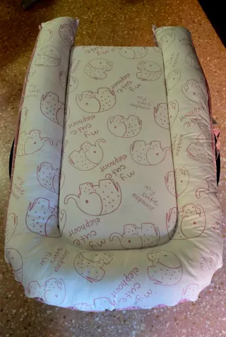 Cuna nido bebe elefantes rosa