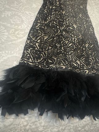 Vestido fiesta Nochevieja negro y dorado