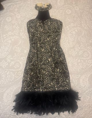 Vestido fiesta Nochevieja negro y dorado