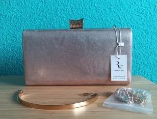 BOLSO DE MANO CHAMPAGNE ROSADO
