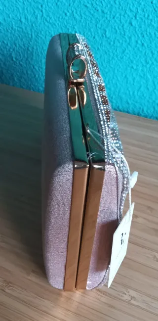 BOLSO DE MANO CHAMPAGNE ROSADO