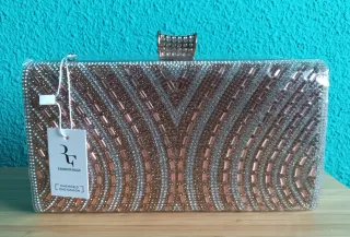 BOLSO DE MANO CHAMPAGNE ROSADO