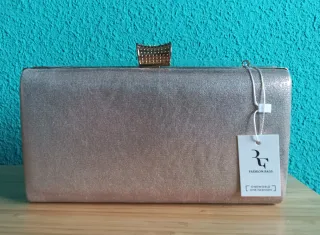 BOLSO DE MANO CHAMPAGNE ROSADO