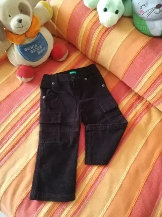 Pantaloni velluto Benetton bimbo marrone