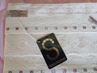 Set Lenzuola Ricamate Cotone beige