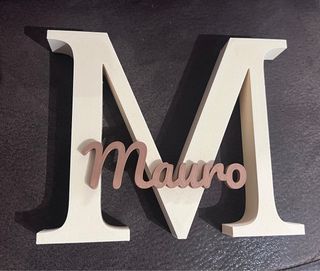 Letra M Impresión 3D con Nombre personalizados