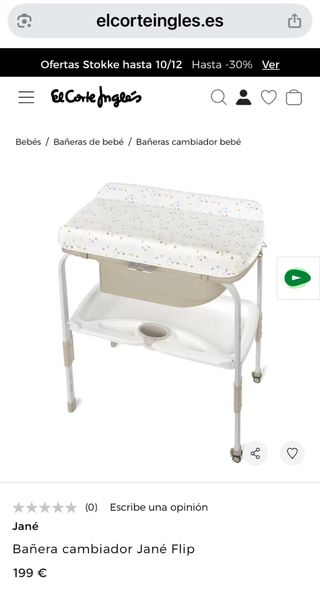 Bañera cambiador Jané Flip - 6 meses uso